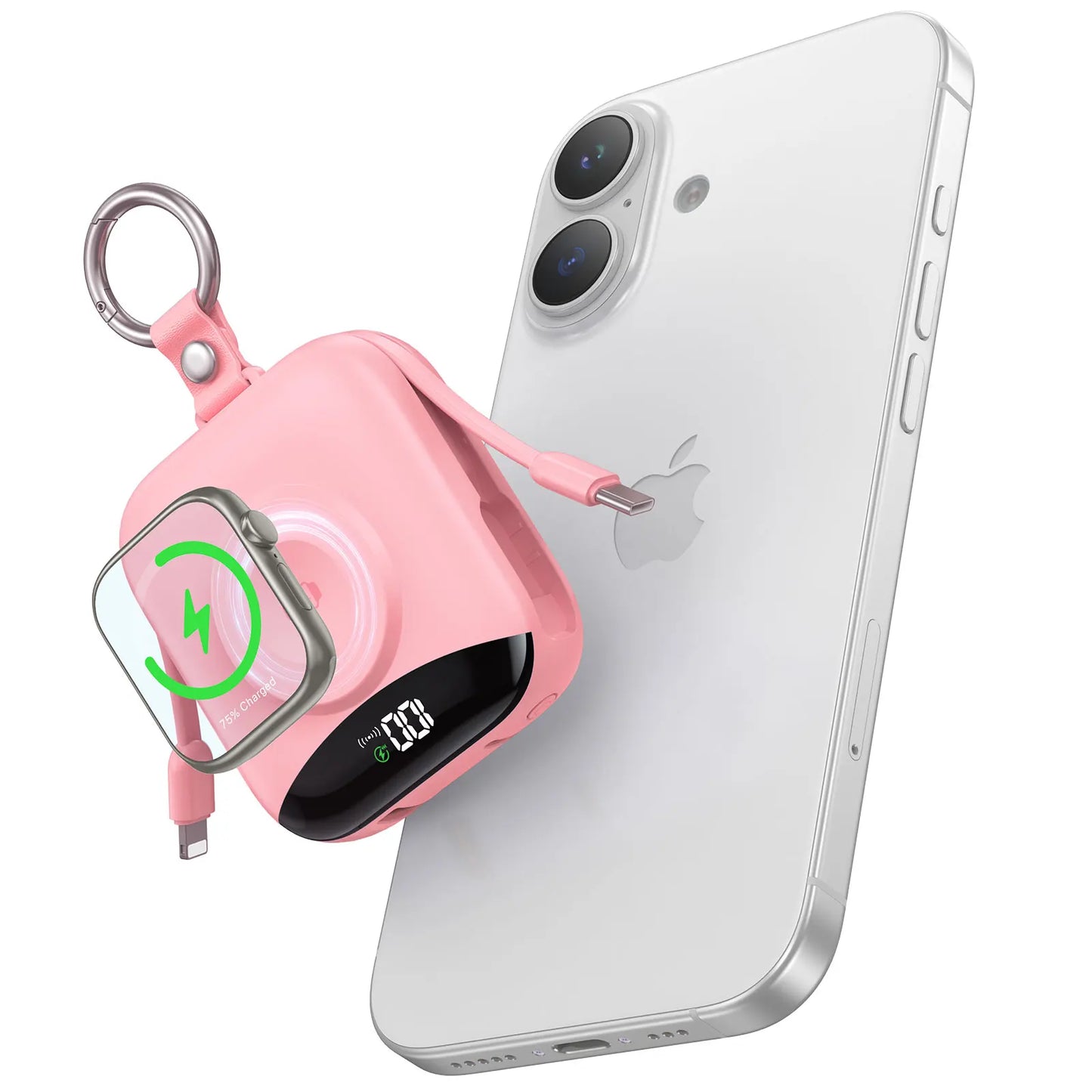 Apple Watch Power Bank With Wireless Charger Built In Lightning Cable Keychain
