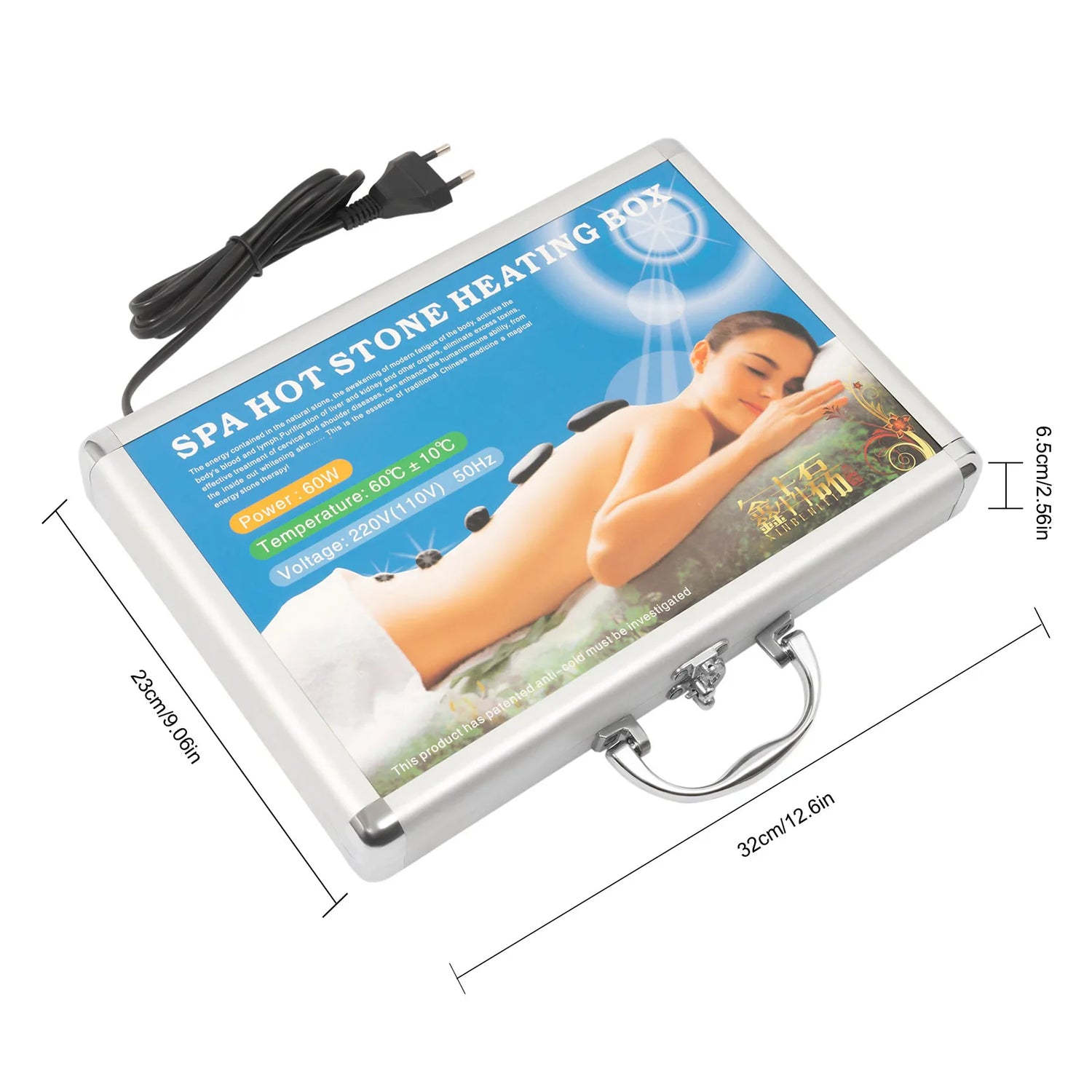 Hot Stones Massage Set, 18 Volcanic Rocks Body Massage Set, for Massage, Scraping, Hot Compress by Home for Health and Beauty