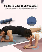 Extra Wide 32" Yoga Mat, 7mm Thick Non-Slip Eco-Friendly for Pilates and Fitness by Home for Health and Beauty