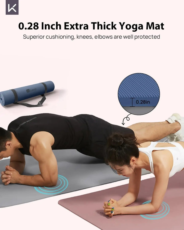 Extra Wide 32" Yoga Mat, 7mm Thick Non-Slip Eco-Friendly for Pilates and Fitness by Home for Health and Beauty