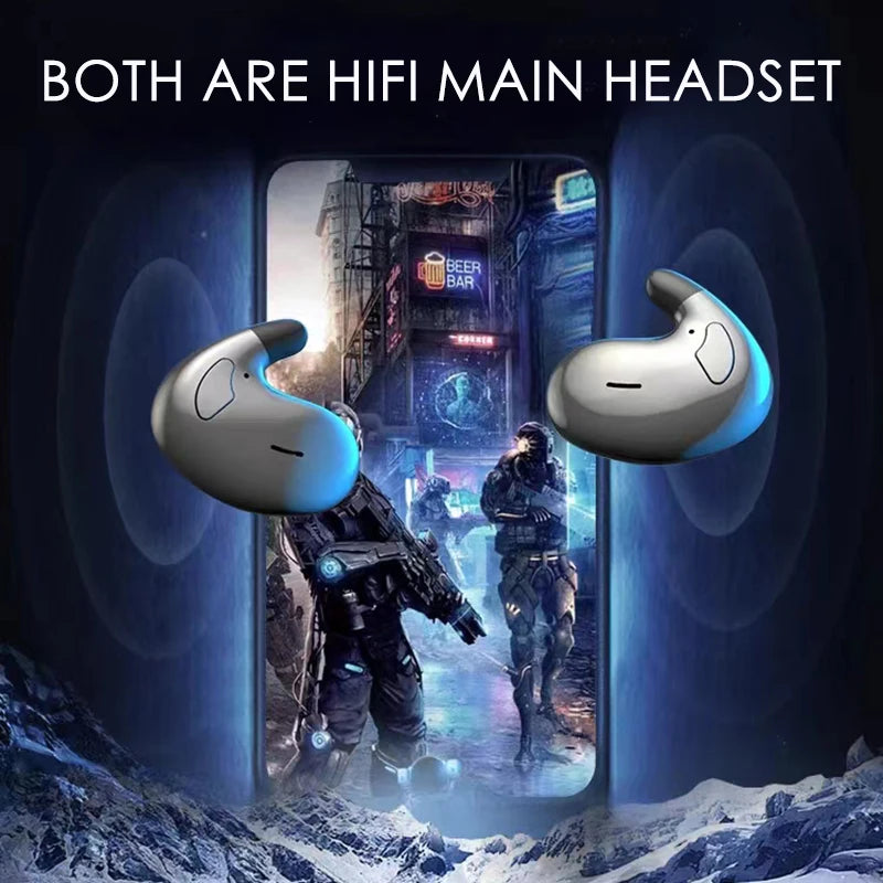 SK Ultra-thin Sleep Headphones 5.3 Wireless Bluetooth Headset Invisible Earbuds Hidden In Ear Button Sports Earphones Waterproof by Home for Health and Beauty