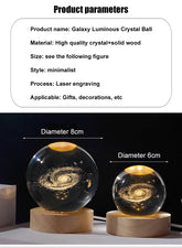 3D Moon Crystal Ball Astronomy Galaxy Solar System Saturn Luminous Balls Snow Glass Globe Night Light Home Desktop Decoration solar system sphere stand globe earth gyro ball planet by Home for Health and Beauty