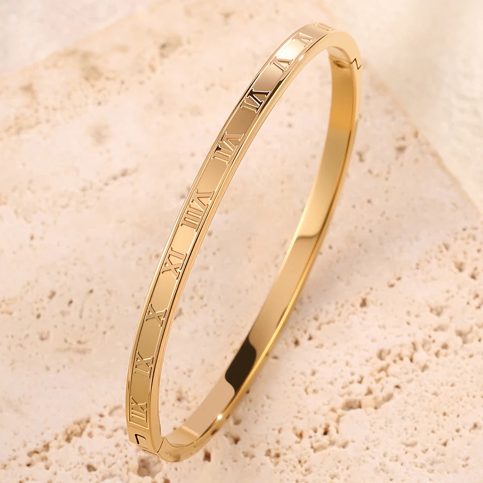 Sparkling Zirconia Inlaid Stainless Steel Bracelet 5/1pcs Set for Women Stackable Bangles Fashion Non Fading Jewelry Gift by Home for Health and Beauty