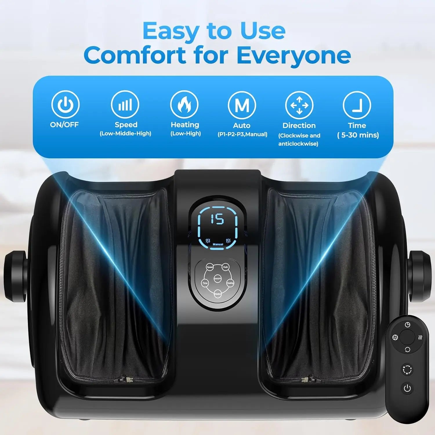Foot Calf Massager With Heat Shiatsu Airbags 3 Speed by Home for Health and Beauty