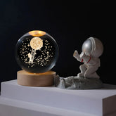3D Moon Crystal Ball Astronomy Galaxy Solar System Saturn Luminous Balls Snow Glass Globe Night Light Home Desktop Decoration solar system sphere stand globe earth gyro ball planet by Home for Health and Beauty