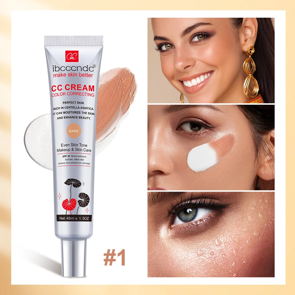 Color Correcting CC Cream Facial Centella Asiatica Repair BB Cream Natural Concealer Whitening Liquid Foundation Cosmetics by Home for Health and Beauty