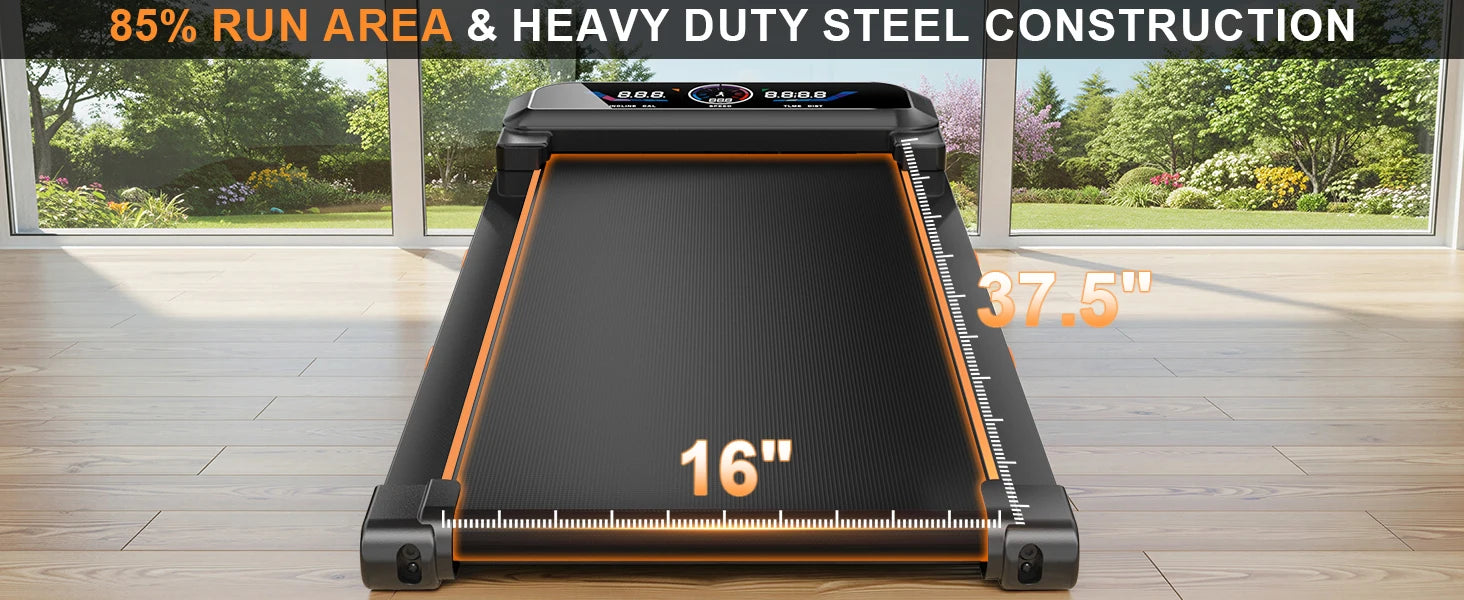 Walking Pad Treadmill with 3.5HP 17% Auto Incline 12-Level,450 lbs RGB UI Screen,3 in 1 Under Desk Treadmill with Auto Incline by Home for Health and Beauty