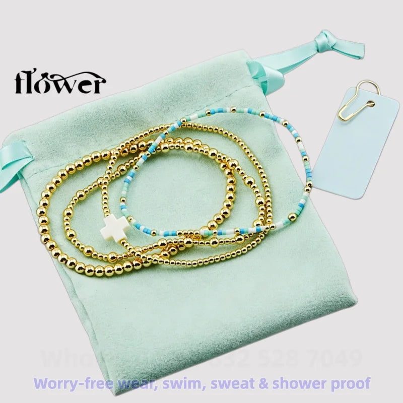 Waterproof Charm Beads Stackable Bracelets Bangles Fashion Fine Jewelry Gift For Women Anniversary Birthday by Home for Health and Beauty
