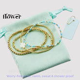 Waterproof Charm Beads Stackable Bracelets Bangles Fashion Fine Jewelry Gift For Women Anniversary Birthday by Home for Health and Beauty