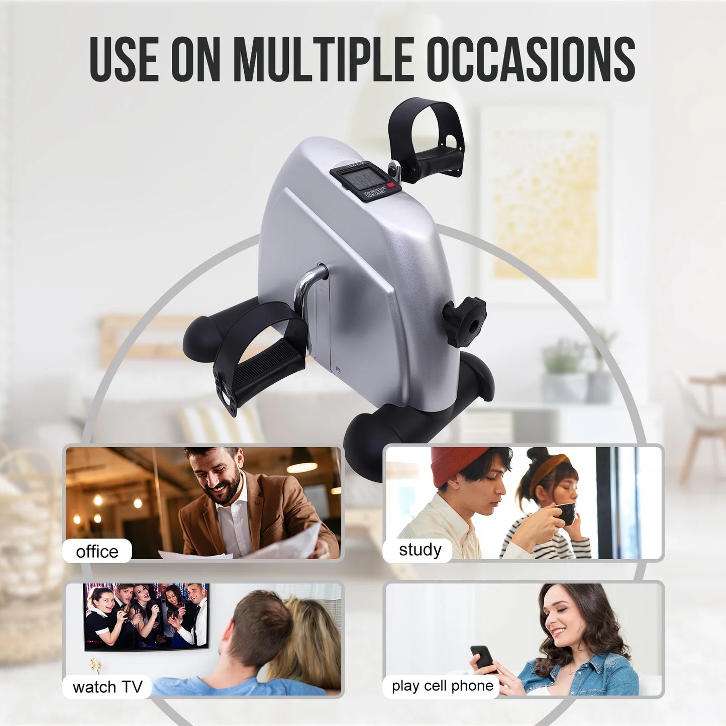 Mini Pedal Exercise Bike Under Desk LCD Display Trainer