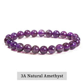 JD Natural Stone Beads Bracelet Amethyst Tiger Eye Crystal Quartz Agate Gem Beads Bangles Women Men Reiki Healling Jewelry Gift by Home for Health and Beauty