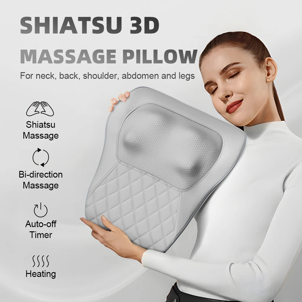 Back Massager Neck Massager with Heat 3D Kneading Massage Pillow for Relax Neck Back Shoulder Legs Gifts for Men Women Mom Dad by Home for Health and Beauty