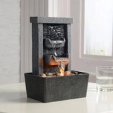 Home Decor 10.3 in Indoor Waterfall Fountain Relaxation High Pressure Water Pumps Tabletop Fountain Nature Feeling Water Fountai by Home for Health and Beauty