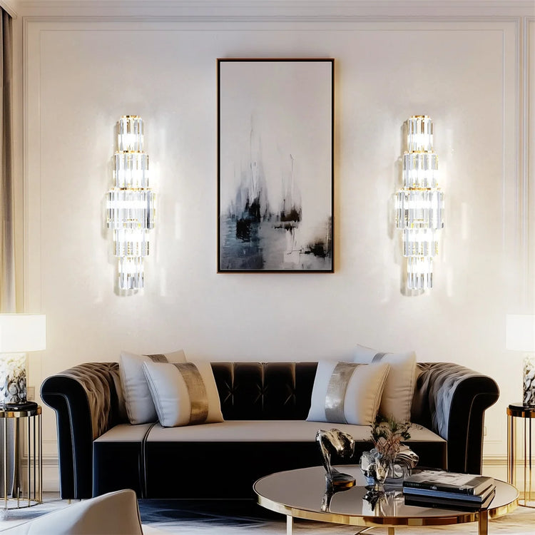 Crystal Wall Lamp Modern 3-Layer Wall Crystal Sconce Light E14 Led Corn Lights by Home for Health and Beauty
