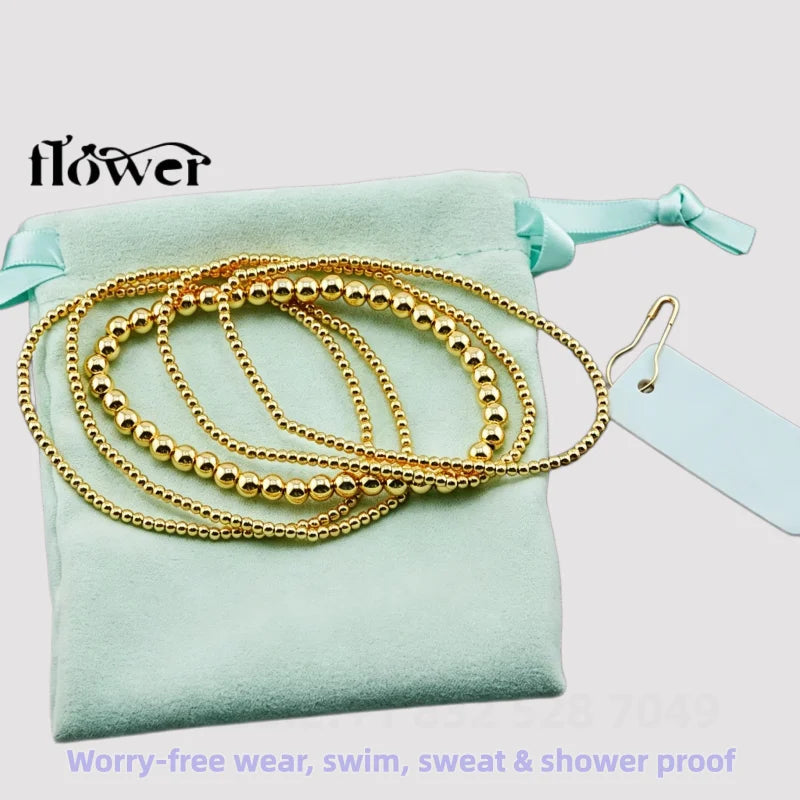 Waterproof Charm Beads Stackable Bracelets Bangles Fashion Fine Jewelry Gift For Women Anniversary Birthday by Home for Health and Beauty