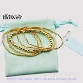 Waterproof Charm Beads Stackable Bracelets Bangles Fashion Fine Jewelry Gift For Women Anniversary Birthday by Home for Health and Beauty