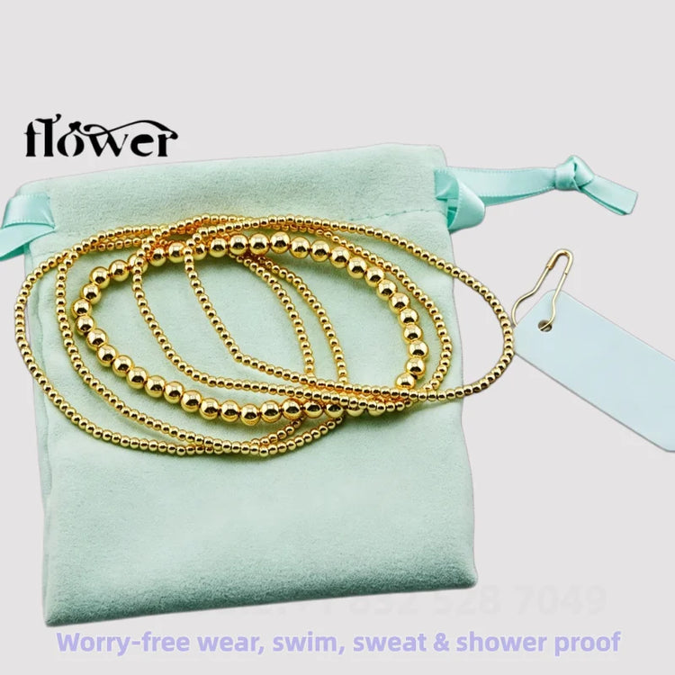 Waterproof Charm Beads Stackable Bracelets Bangles Fashion Fine Jewelry Gift For Women Anniversary Birthday by Home for Health and Beauty