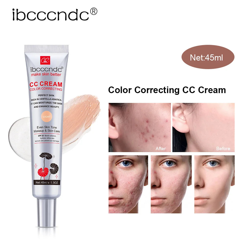 Color Correcting CC Cream Facial Centella Asiatica Repair BB Cream Natural Concealer Whitening Liquid Foundation Cosmetics by Home for Health and Beauty