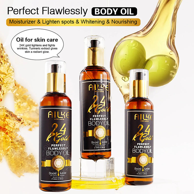 AILKE 24K Glod Flawlessly Skin Care Range, Skin Whitener, Reduce Dark Spots, Melanin, Wrinkles, Moisturize, For Women & Men by Home for Health and Beauty