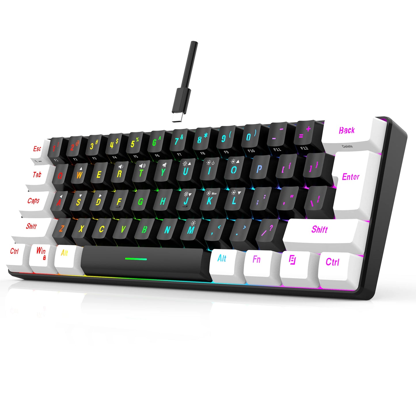 Wired RGB Backlit Waterproof Portable Keyboard PC and Mac