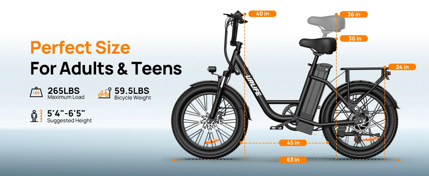 Electric Bike | Removable Battery, 28MPH, 20&