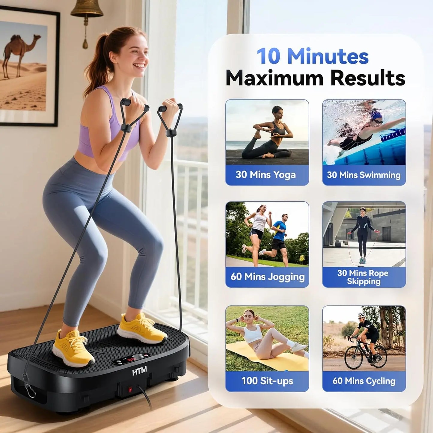 Vibration Plate Fitness Platform with 120 Levels Silent Operation by Home for Health and Beauty