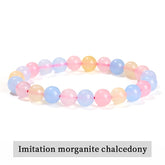 JD Natural Stone Beads Bracelet Amethyst Tiger Eye Crystal Quartz Agate Gem Beads Bangles Women Men Reiki Healling Jewelry Gift by Home for Health and Beauty