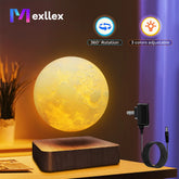 Magnetic Floating Rotating Moon Lamp with Wooden Base, 3 Color Temperature LED Night Lights of Print 3D for Unique Gifts, Room by Home for Health and Beauty