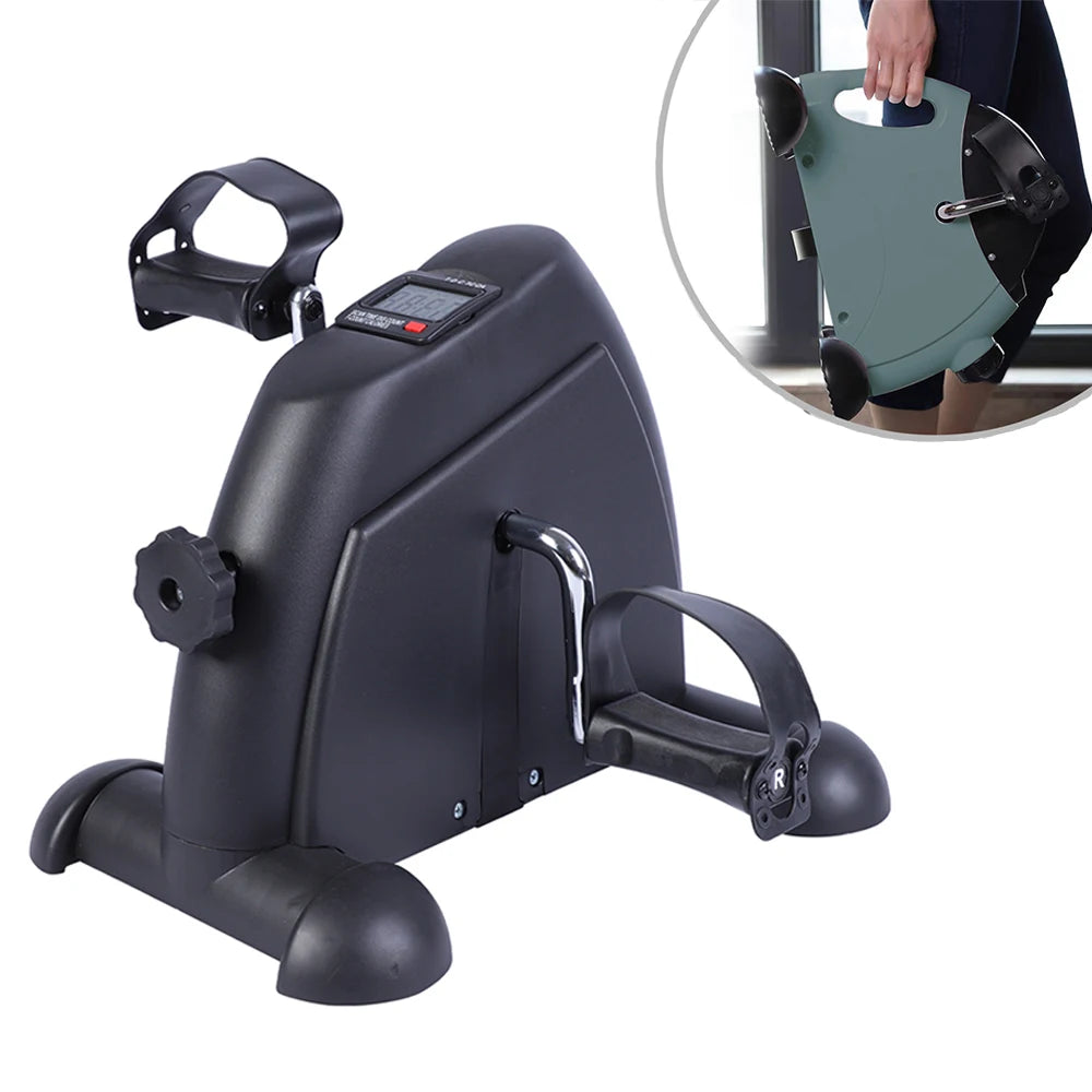 Mini Under Desk Pedal Exerciser Bike Multi-Function Motorized Digital With LCD Screen Display for Leg Arm and Knee for Elderly by Home for Health and Beauty