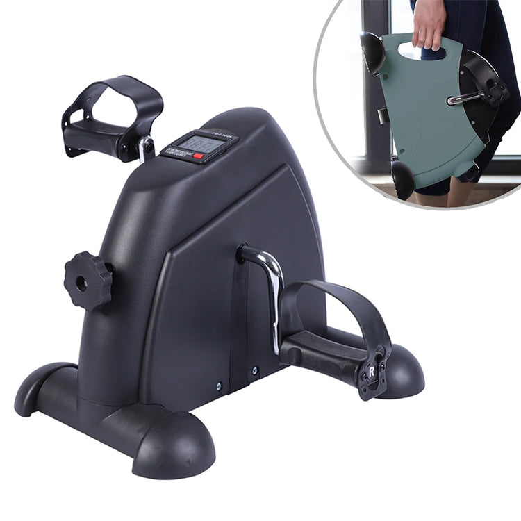 Mini Under Desk Pedal Exerciser Bike Multi-Function Motorized Digital With LCD Screen Display for Leg Arm and Knee for Elderly by Home for Health and Beauty