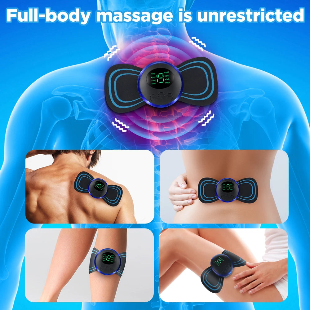 Electric Neck Massager Set Remote Control Smart Portable Rechargeable Cervical Massage Patch to Relax and Relieve Fatigue by Home for Health and Beauty