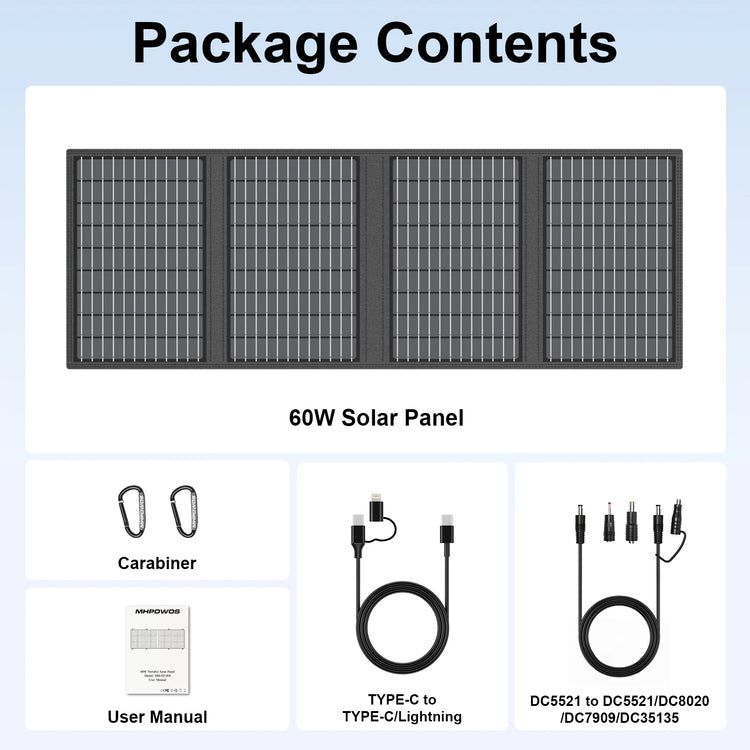 Portable Solar Charger 18V 60W / 45W Foldable Solar Panel for Solar Generators Outdoor Camping Travel Powerbank Phone by Home for Health and Beauty