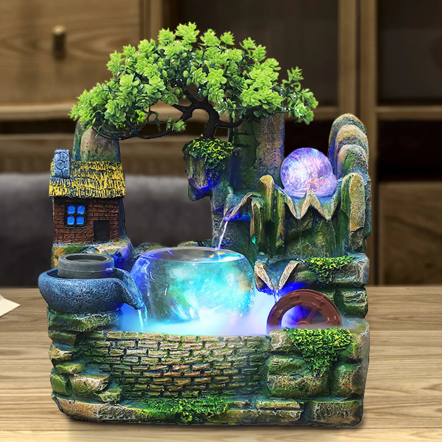 Desktop Fountain Waterfall Indoor Decor Landscape Rockeries Crafts Ornaments New by Home for Health and Beauty