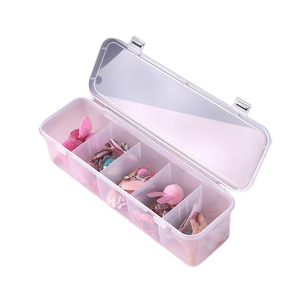 Plastic Five-Compartment Hair Accessories Organizer Box
