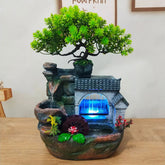 Tabletop Water Fountain with LED Light, Desktop Ornaments Resin Rockery Ornament for Office Living Room Desk Decor by Home for Health and Beauty