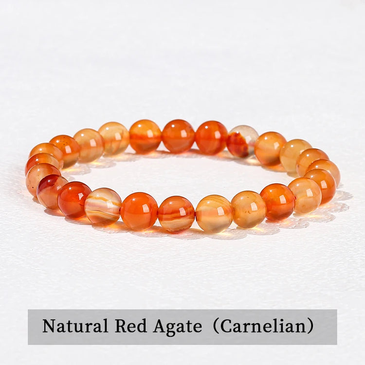 JD Natural Stone Beads Bracelet Amethyst Tiger Eye Crystal Quartz Agate Gem Beads Bangles Women Men Reiki Healling Jewelry Gift by Home for Health and Beauty