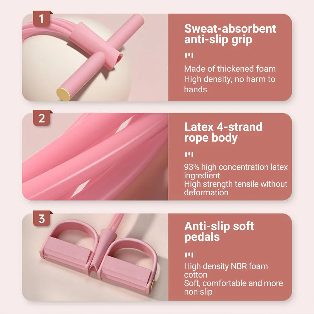 6-Tube Resistance Band Multi Function Tension Rope Fitness Bands 6-Tube Elastic Yoga Pedal Puller For Sports Exercises At Gym by Home for Health and Beauty