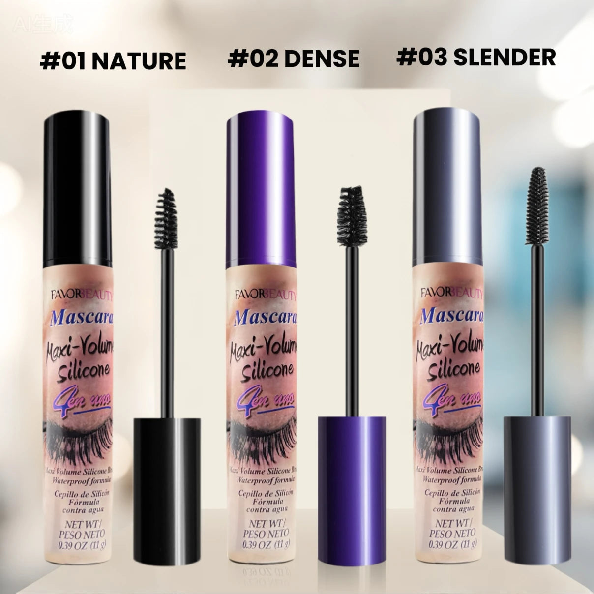 Volumizing Mascara 3-Pack Set Waterproof Long-Lasting Thick Lashes by Home for Health and Beauty
