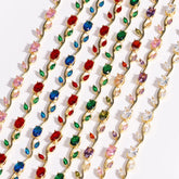 Luxury 16 Colors Sparkling Leaf Cubic Zirconia Branch Gold Silver Color CZ Crystal Bracelet Fashion Women Wedding Jewelry Gift by Home for Health and Beauty