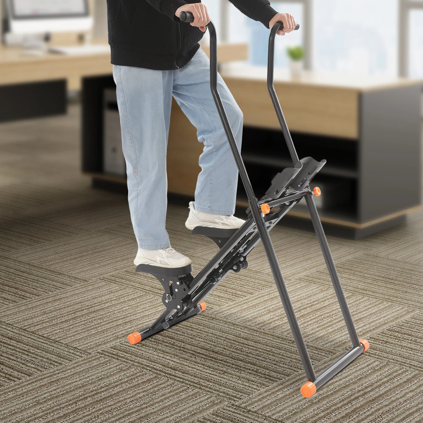 Foldable Stair Stepper Vertical Climber 3-Gear Pedal Angle