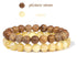 2Pcs Colorful Natural Stone Bead Bracelet Set 8MM Natural Agates Turquois Amethysts Quartzs Gem Stretch Bangle Jewelry Gift by Home for Health and Beauty