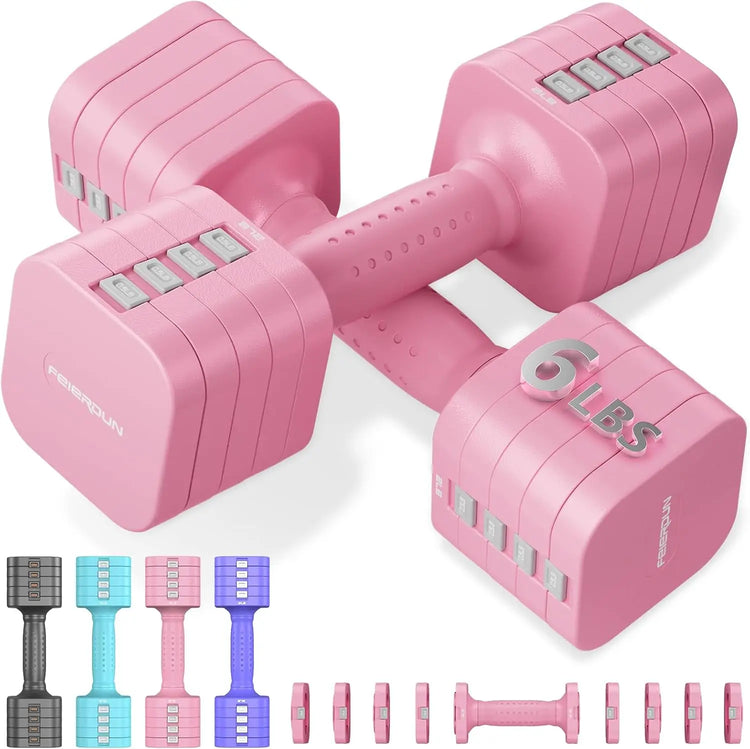5-in-1 Adjustable Dumbbell Set of 2, 12LBS/20LBS Hand Weights for Women, Men, 1s-Adjust Dual-Stable Dumbbell Set for Women Home Gym & Outdoor by Home for Health and Beauty