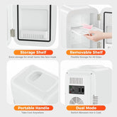 Mini Fridge, 4 Liter/6 Cans Portable Cooler and Warmer, AC/DC Power Small Fridge by Home for Health and Beauty