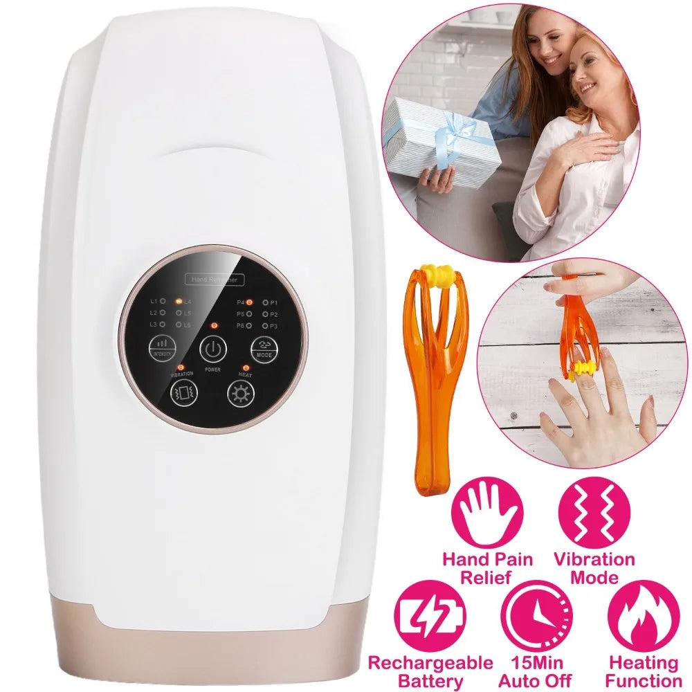 Cordless Electric Hand Massager With Compression And Heating Rechargeable