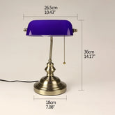 Desk lamp Table Light glass banker‘s lamp zipper switch for bedroom home stuy restaurant library office light night lamp by Home for Health and Beauty