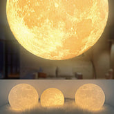 Magnetic Floating Rotating Moon Lamp with Wooden Base, 3 Color Temperature LED Night Lights of Print 3D for Unique Gifts, Room by Home for Health and Beauty