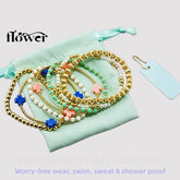 Waterproof Charm Beads Stackable Bracelets Bangles Fashion Fine Jewelry Gift For Women Anniversary Birthday by Home for Health and Beauty