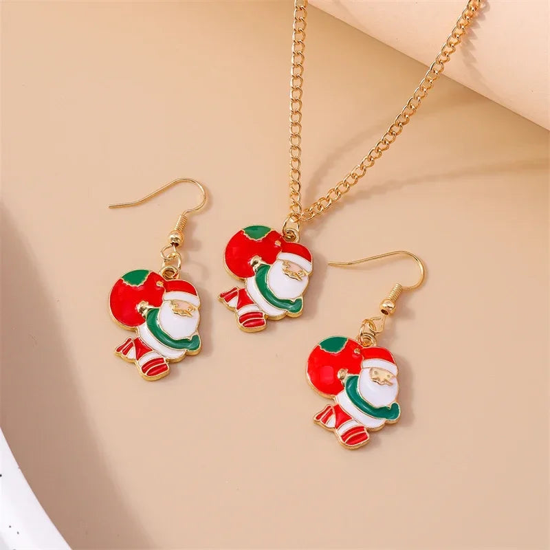 Fashion Christmas Necklace and Earrings Set for Women