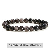 JD Natural Stone Beads Bracelet Amethyst Tiger Eye Crystal Quartz Agate Gem Beads Bangles Women Men Reiki Healling Jewelry Gift by Home for Health and Beauty