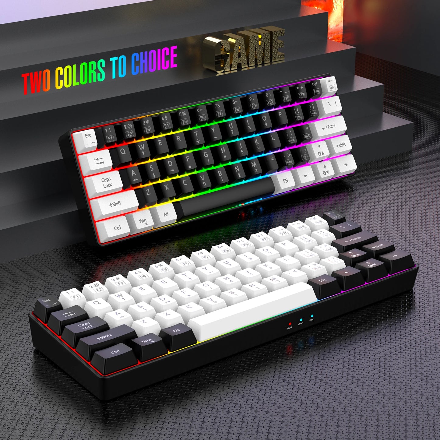 Wired RGB Backlit Waterproof Portable Keyboard PC and Mac